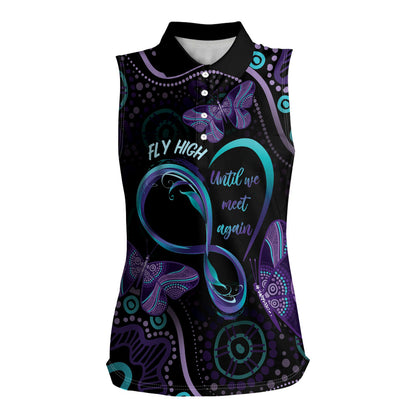 Personalized Australia Infinity Heart Indigenous Women Sleeveless Polo Shirt Fly High Until We Meet Again
