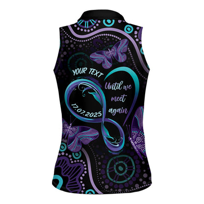 Personalized Australia Infinity Heart Indigenous Women Sleeveless Polo Shirt Fly High Until We Meet Again