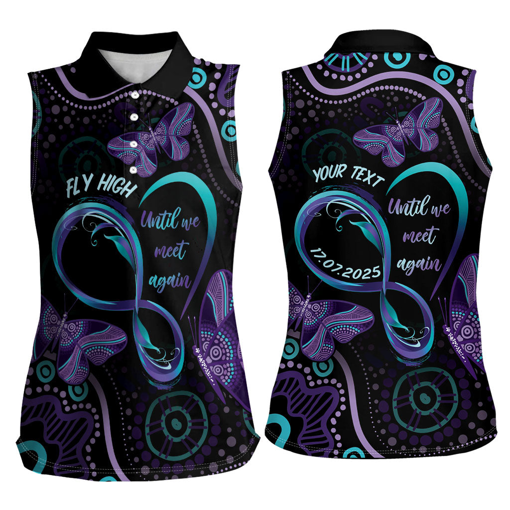 Personalized Australia Infinity Heart Indigenous Women Sleeveless Polo Shirt Fly High Until We Meet Again