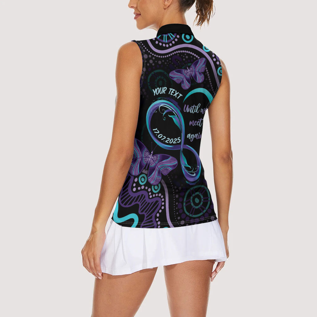 Personalized Australia Infinity Heart Indigenous Women Sleeveless Polo Shirt Fly High Until We Meet Again