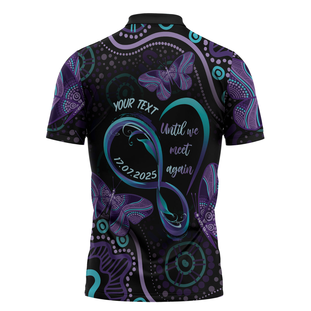 Personalized Australia Infinity Heart Indigenous Zipper Polo Shirt Fly High Until We Meet Again
