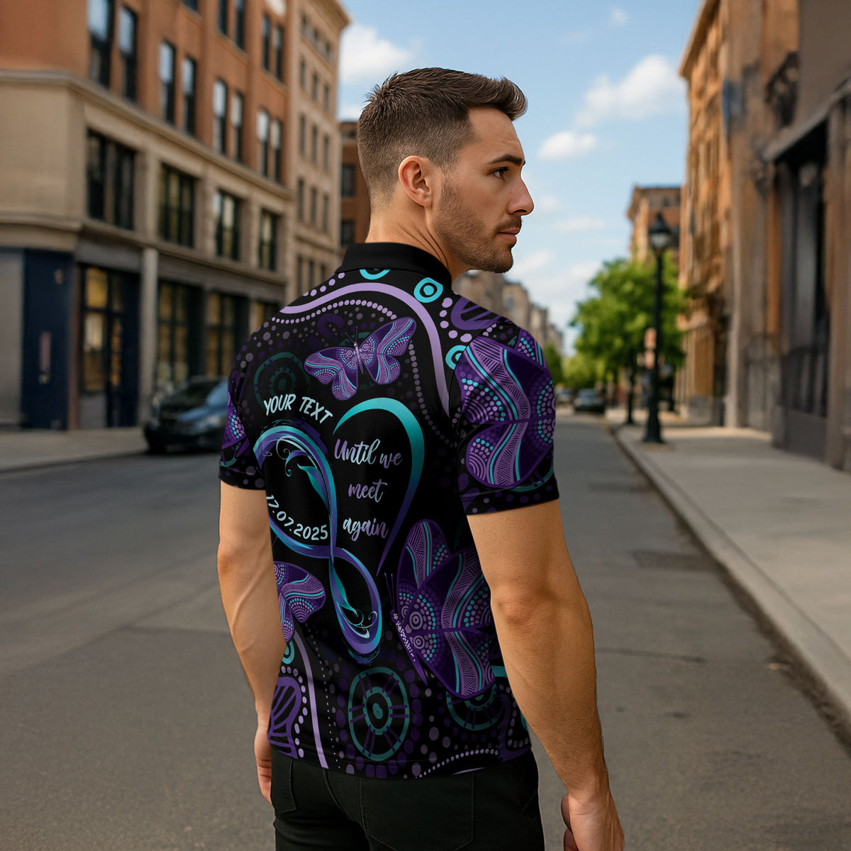 Personalized Australia Infinity Heart Indigenous Zipper Polo Shirt Fly High Until We Meet Again