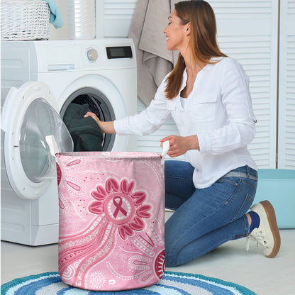 First Nation Aboriginal Dot Arts Laundry Basket Think Pink