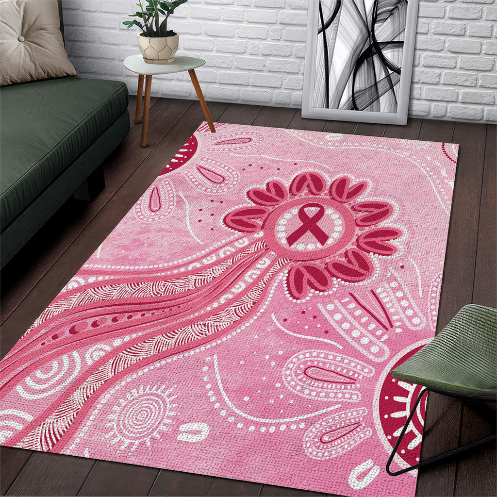 First Nation Aboriginal Dot Arts Area Rug Think Pink