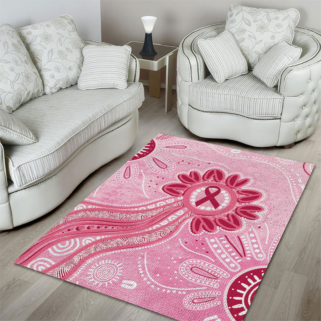 First Nation Aboriginal Dot Arts Area Rug Think Pink