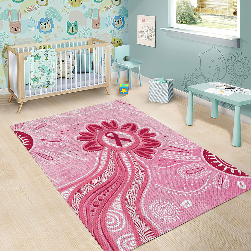 First Nation Aboriginal Dot Arts Area Rug Think Pink