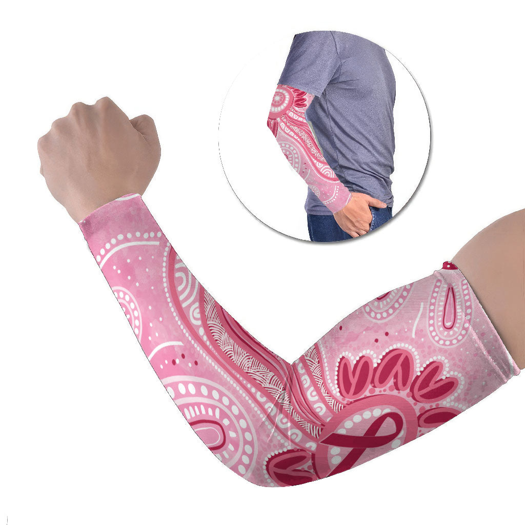 First Nation Aboriginal Dot Arts Arm Sleeves Think Pink