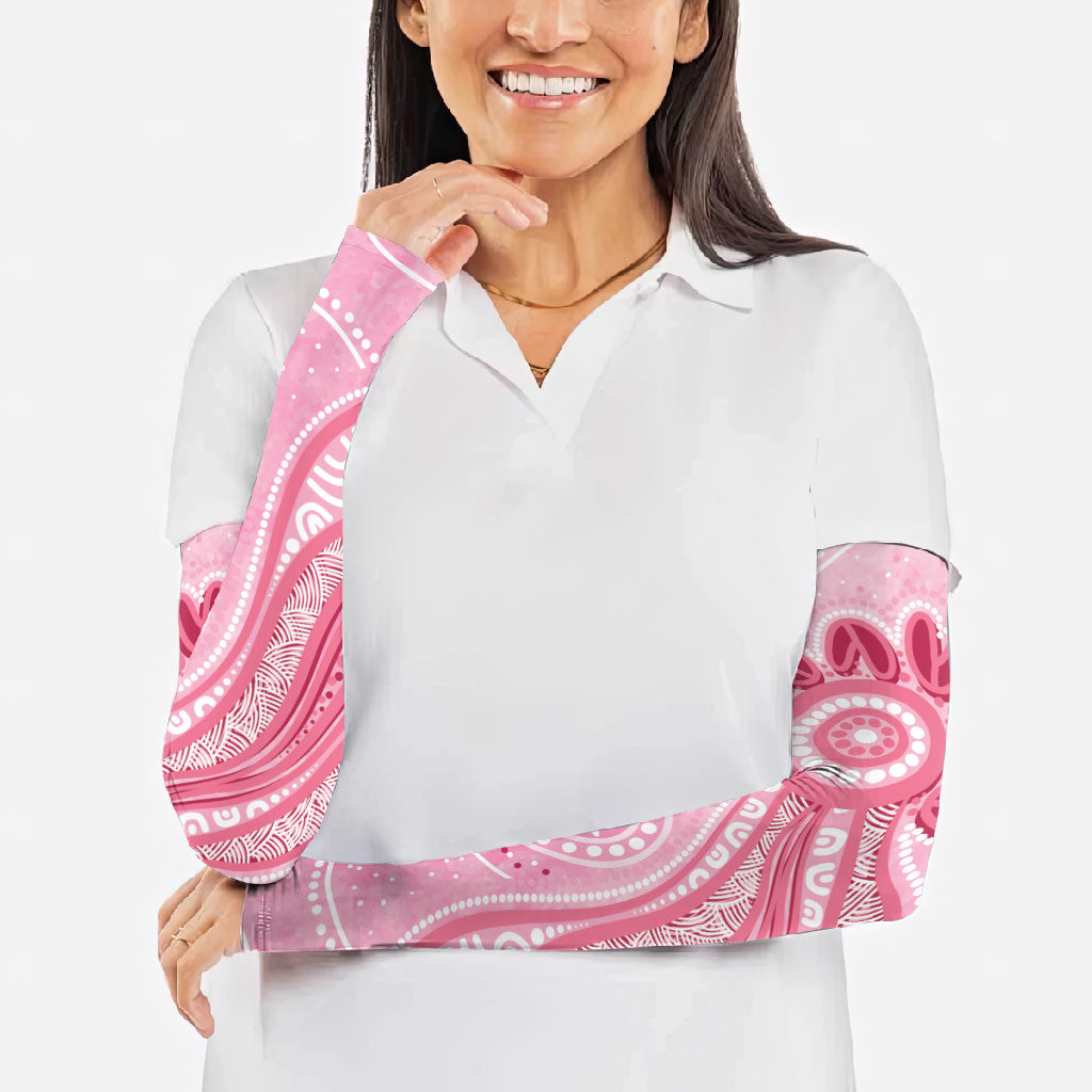 First Nation Aboriginal Dot Arts Arm Sleeves Think Pink