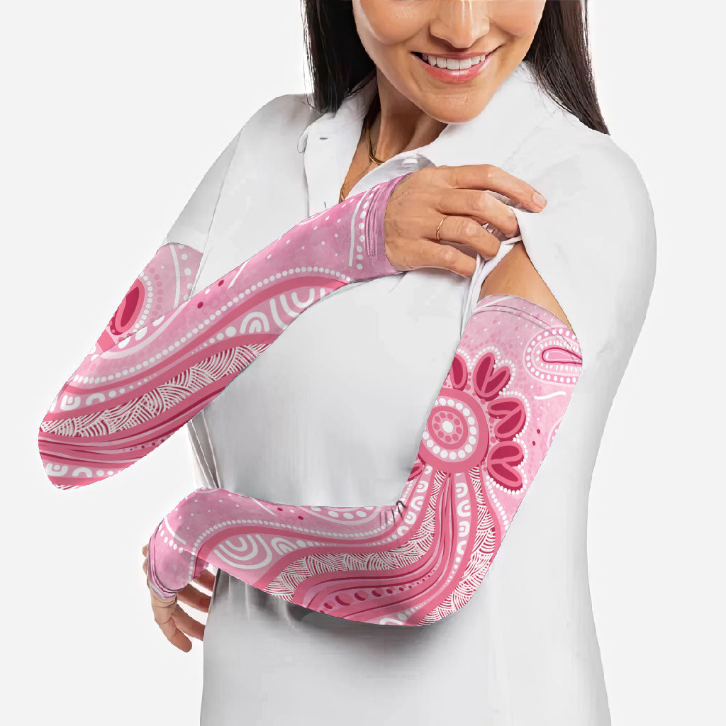 First Nation Aboriginal Dot Arts Arm Sleeves Think Pink