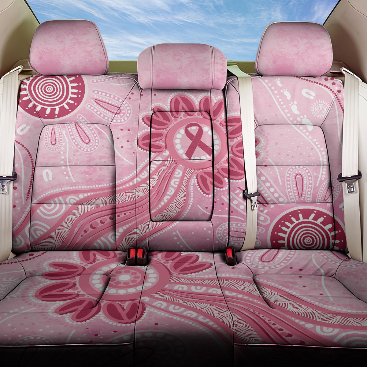 First Nation Aboriginal Dot Arts Back Car Seat Cover Think Pink