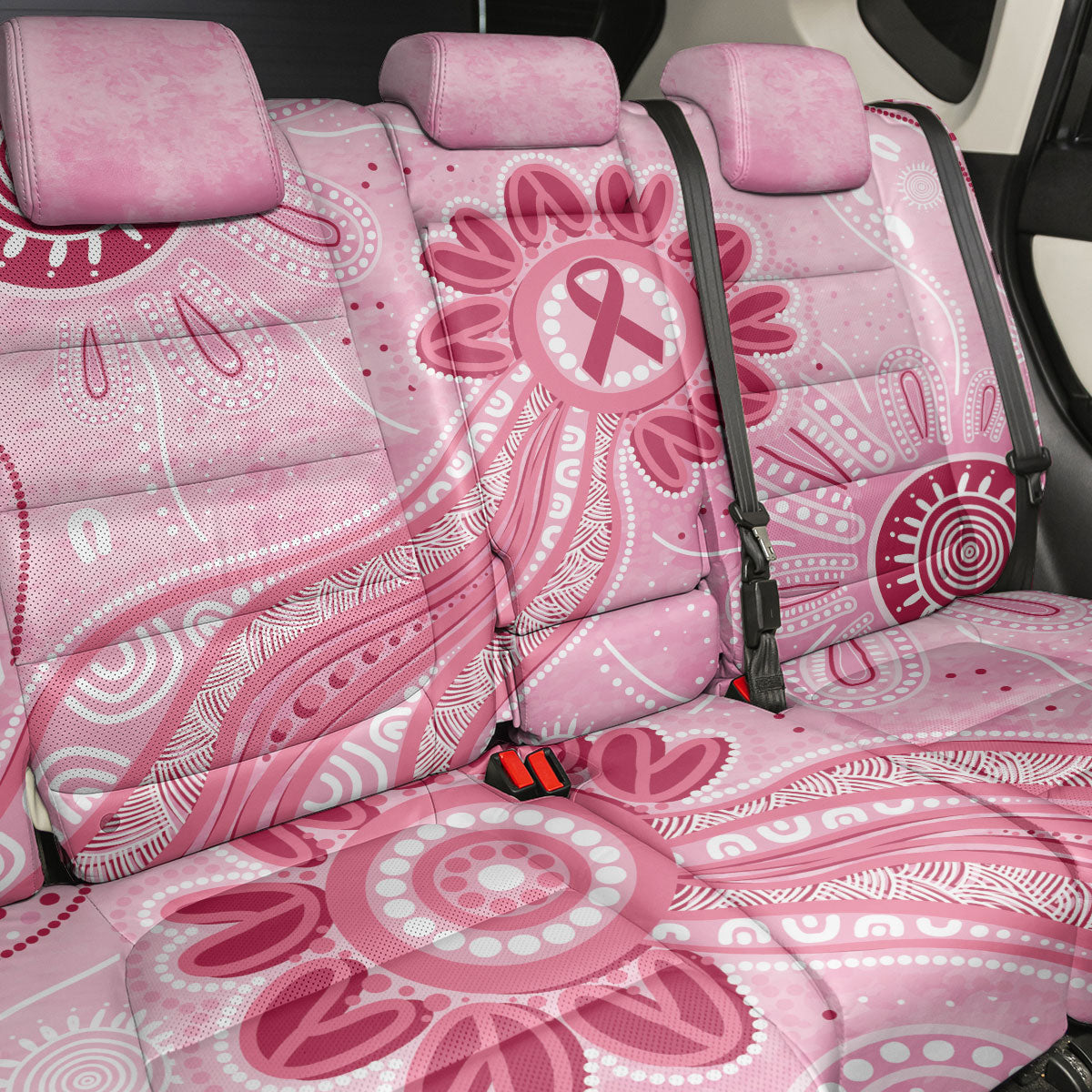 First Nation Aboriginal Dot Arts Back Car Seat Cover Think Pink