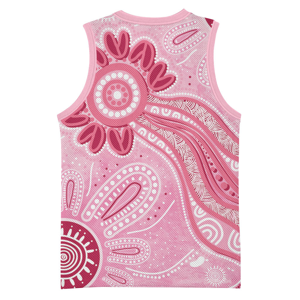 First Nation Aboriginal Dot Arts Basketball Jersey Think Pink
