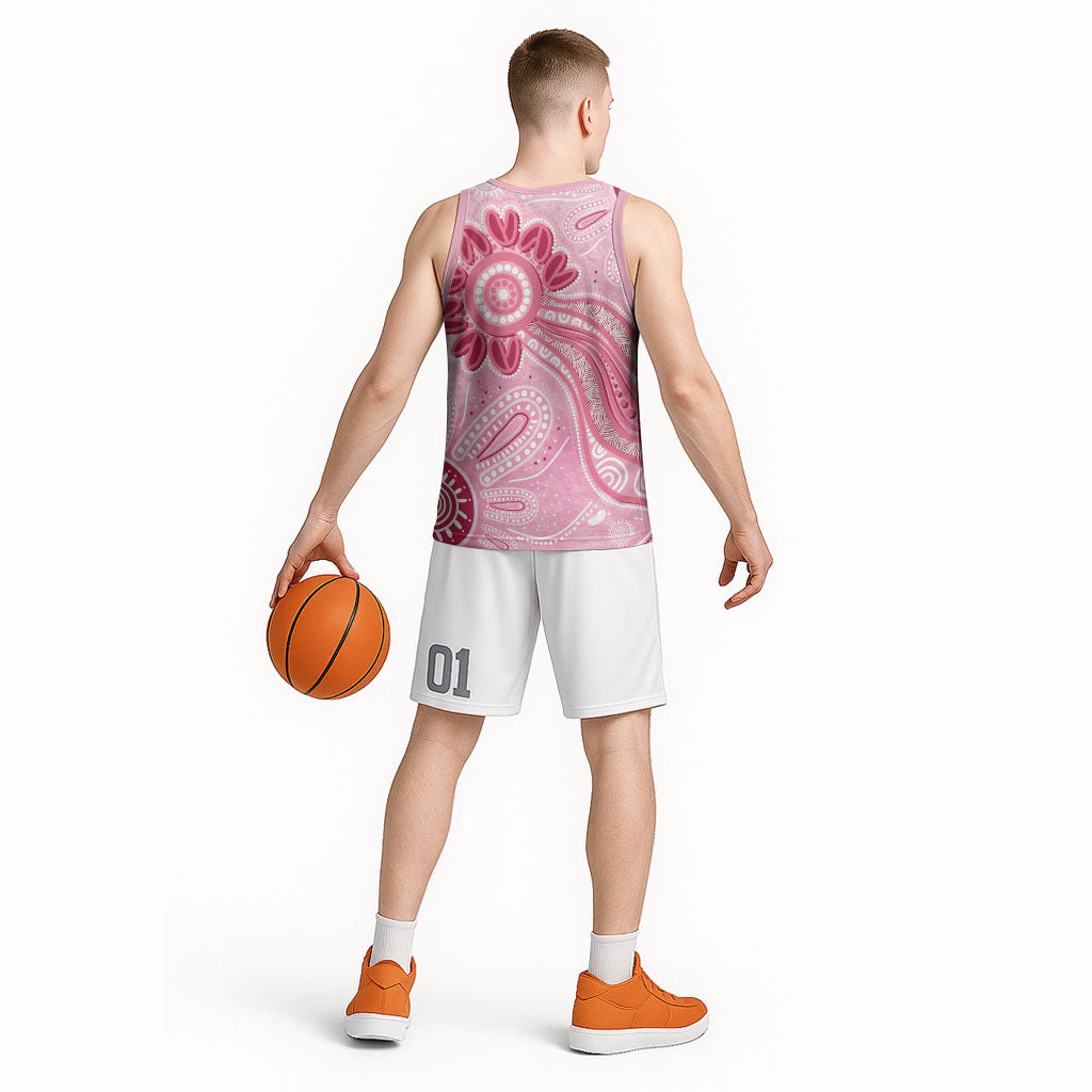First Nation Aboriginal Dot Arts Basketball Jersey Think Pink