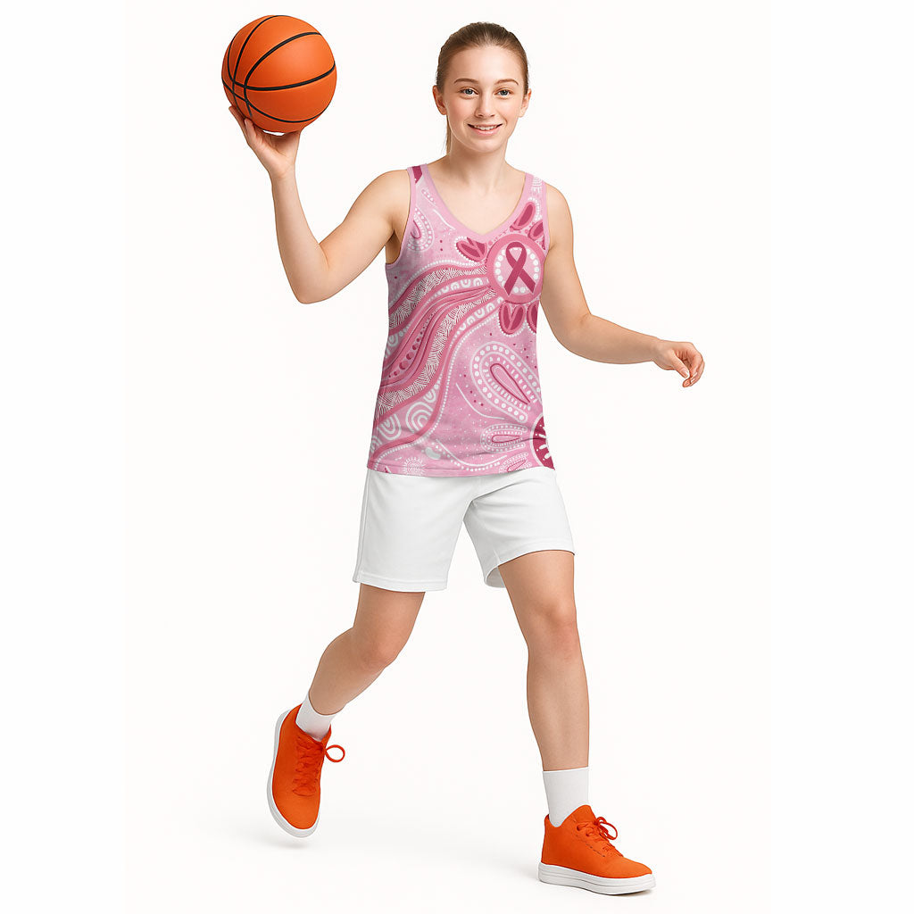First Nation Aboriginal Dot Arts Basketball Jersey Think Pink