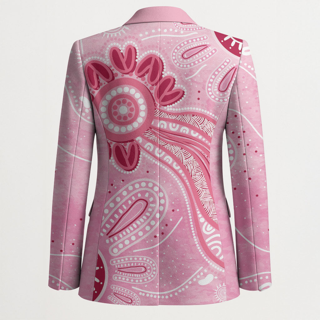 First Nation Aboriginal Dot Arts Blazer Think Pink