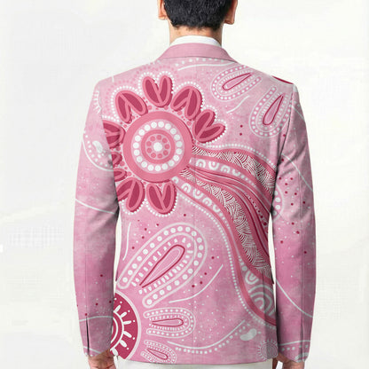 First Nation Aboriginal Dot Arts Blazer Think Pink