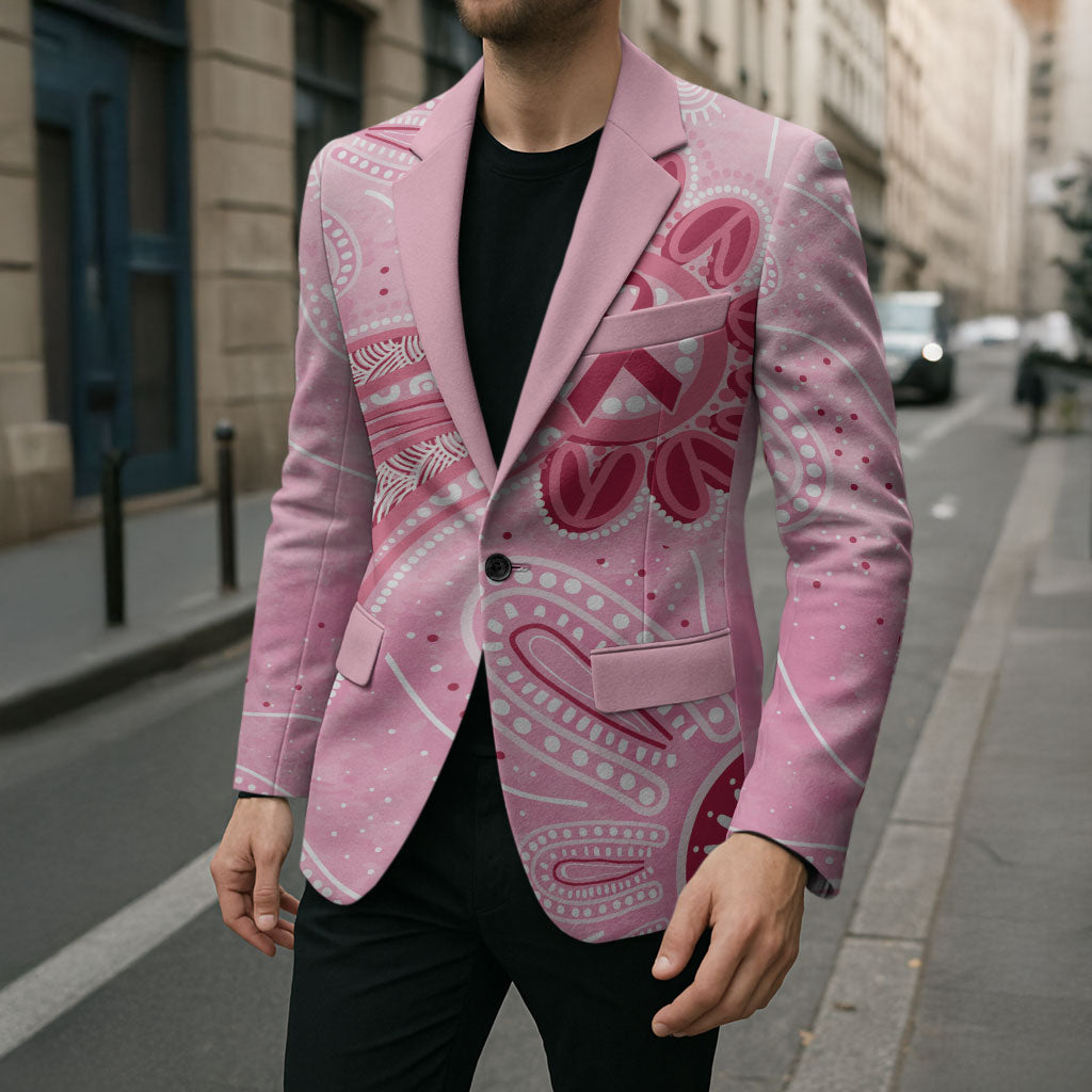 First Nation Aboriginal Dot Arts Blazer Think Pink