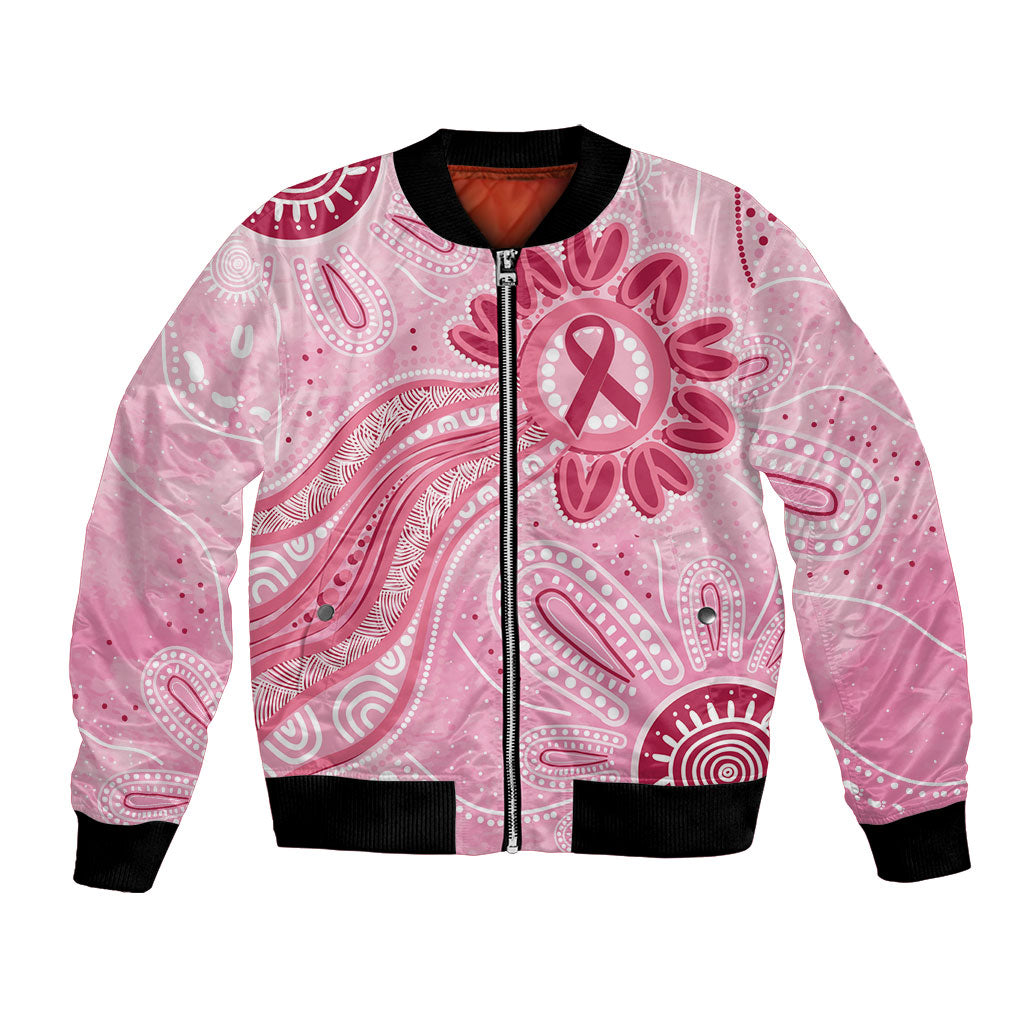 First Nation Aboriginal Dot Arts Bomber Jacket Think Pink