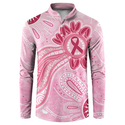 First Nation Aboriginal Dot Arts Button Sweatshirt Think Pink