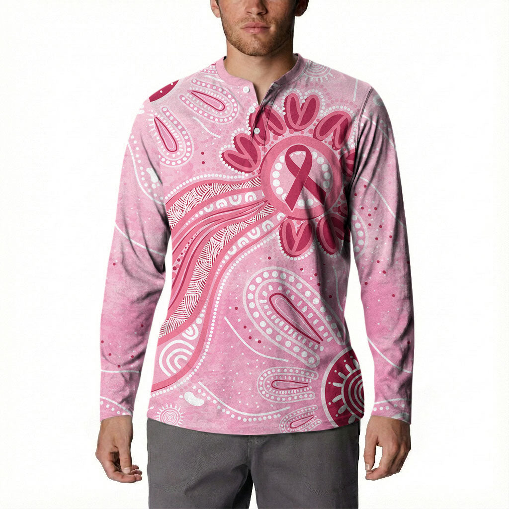 First Nation Aboriginal Dot Arts Button Sweatshirt Think Pink