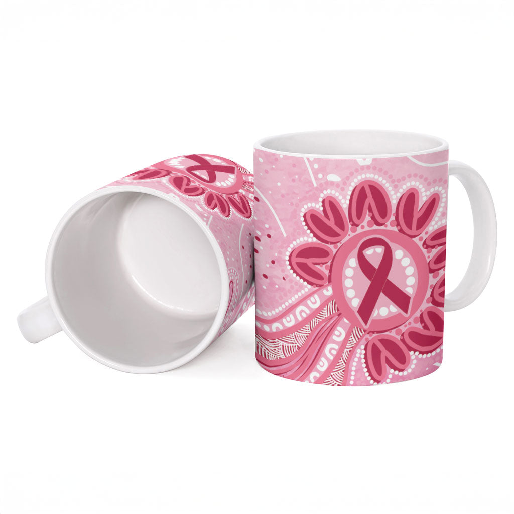 First Nation Aboriginal Dot Arts Ceramic Mug Think Pink