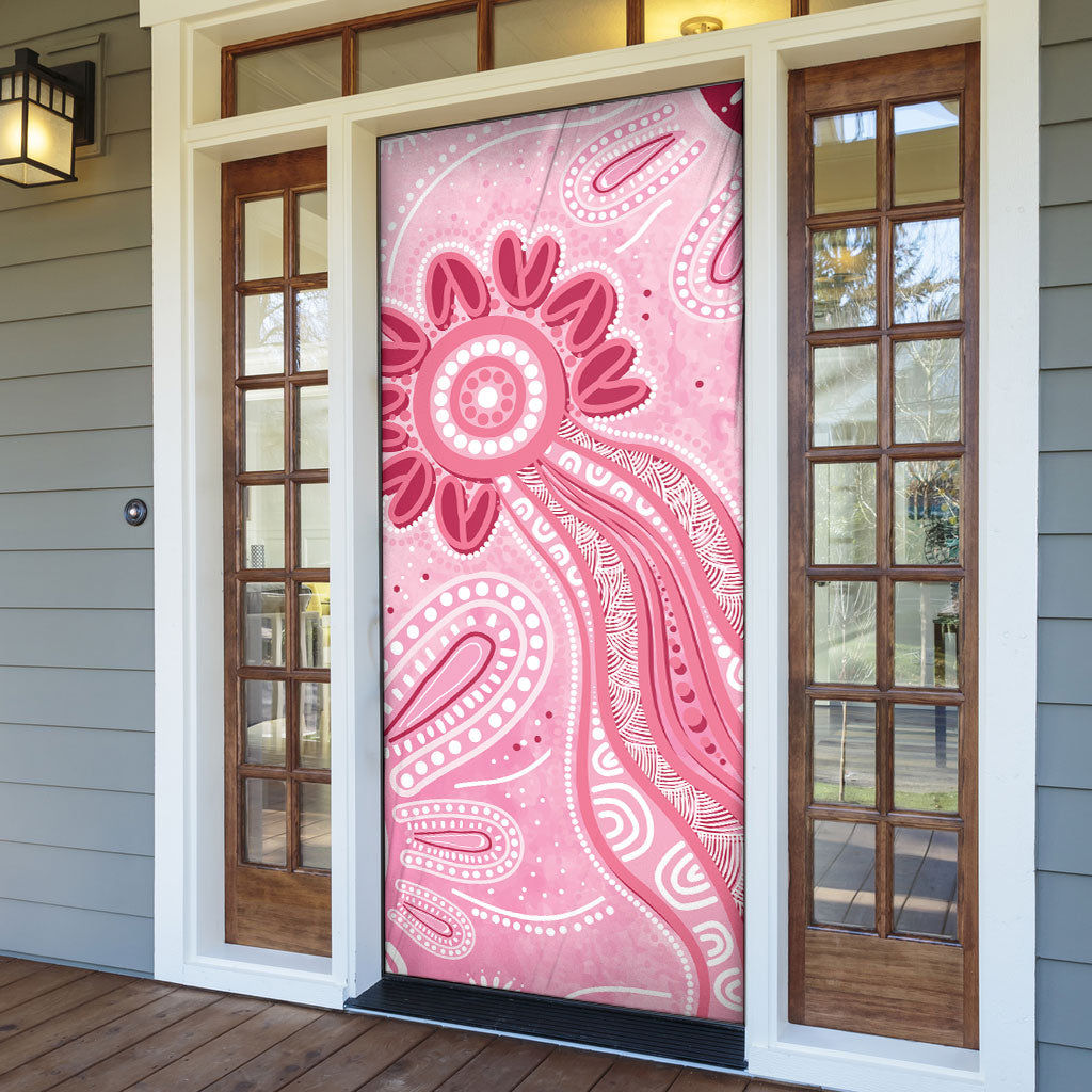 First Nation Aboriginal Dot Arts Door Cover Think Pink