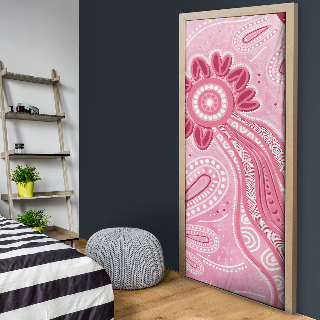 First Nation Aboriginal Dot Arts Door Cover Think Pink