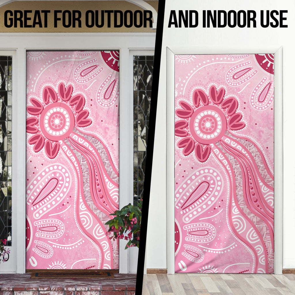 First Nation Aboriginal Dot Arts Door Cover Think Pink