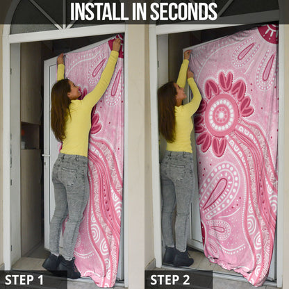 First Nation Aboriginal Dot Arts Door Cover Think Pink