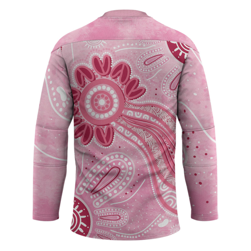 First Nation Aboriginal Dot Arts Hockey Jersey Think Pink