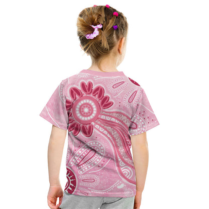 First Nation Aboriginal Dot Arts Kid T Shirt Think Pink