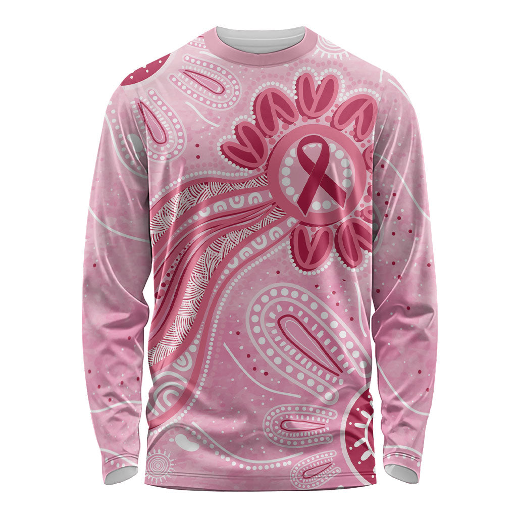 First Nation Aboriginal Dot Arts Long Sleeve Shirt Think Pink