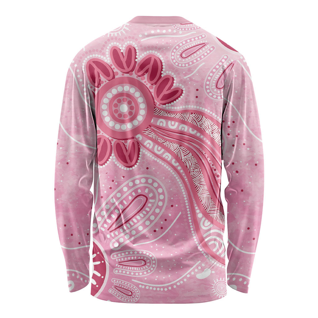First Nation Aboriginal Dot Arts Long Sleeve Shirt Think Pink