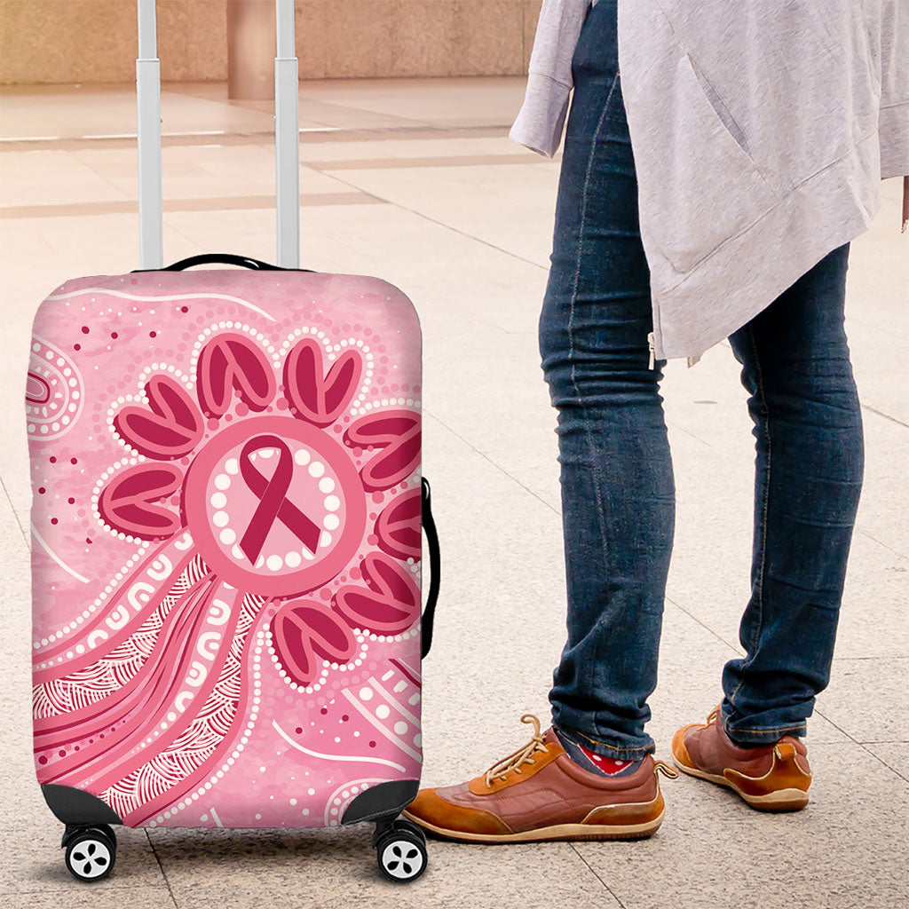 First Nation Aboriginal Dot Arts Luggage Cover Think Pink