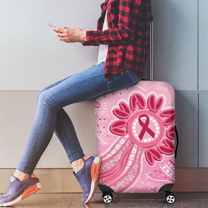 First Nation Aboriginal Dot Arts Luggage Cover Think Pink