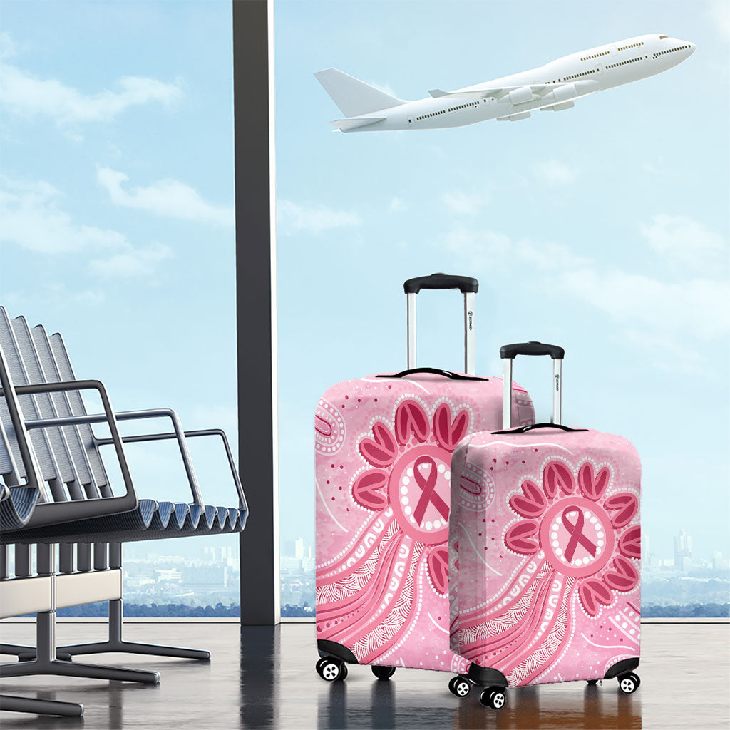 First Nation Aboriginal Dot Arts Luggage Cover Think Pink
