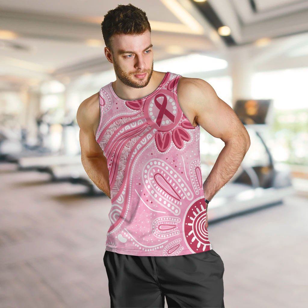 First Nation Aboriginal Dot Arts Men Tank Top Think Pink