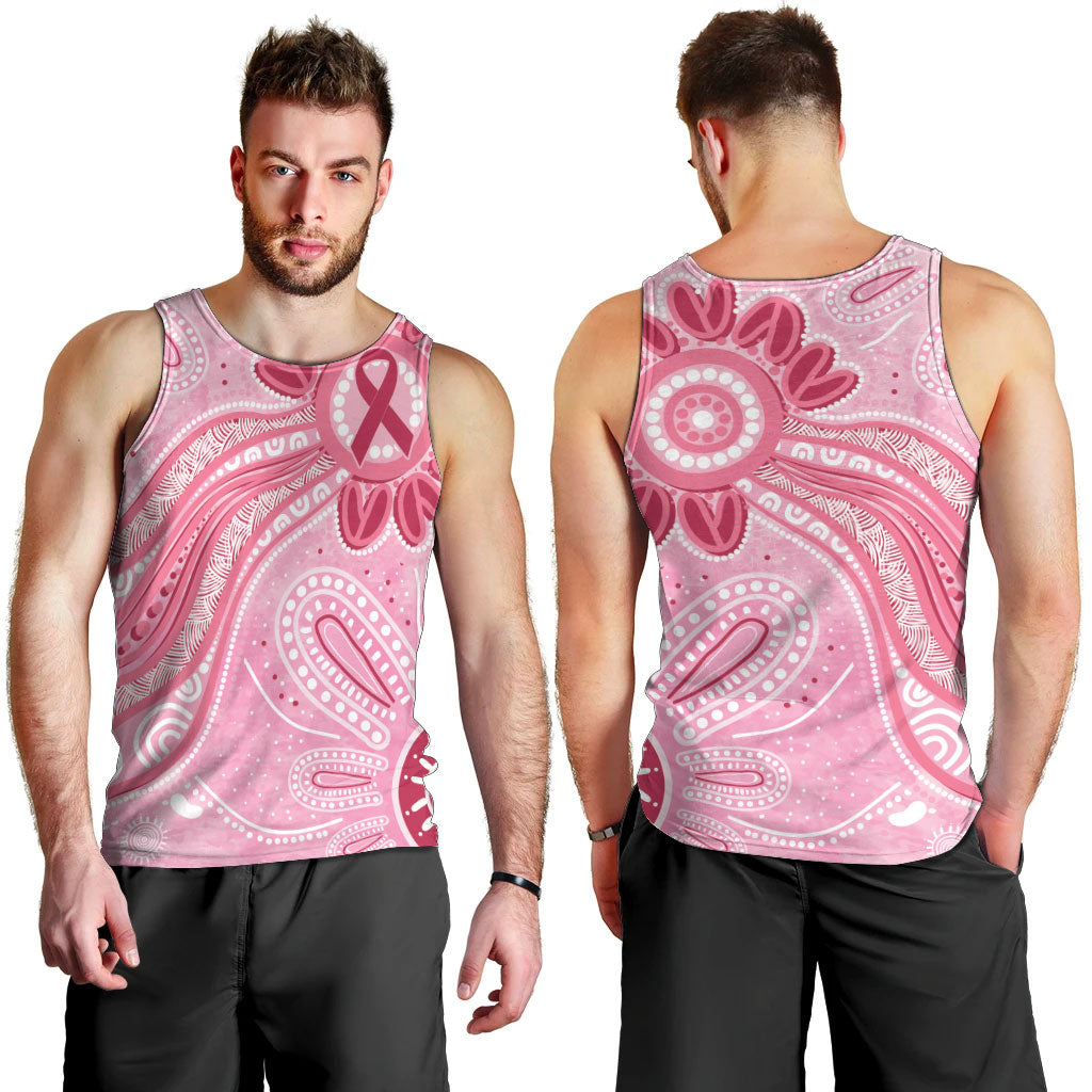 First Nation Aboriginal Dot Arts Men Tank Top Think Pink