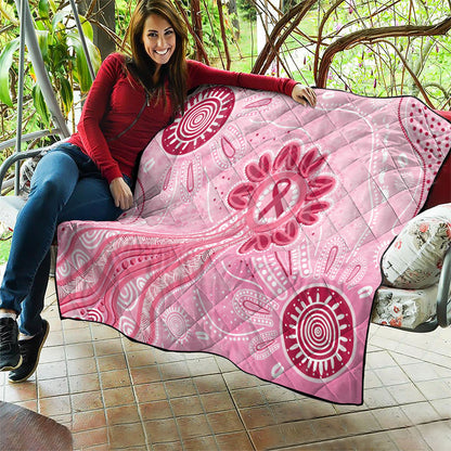 First Nation Aboriginal Dot Arts Quilt Think Pink