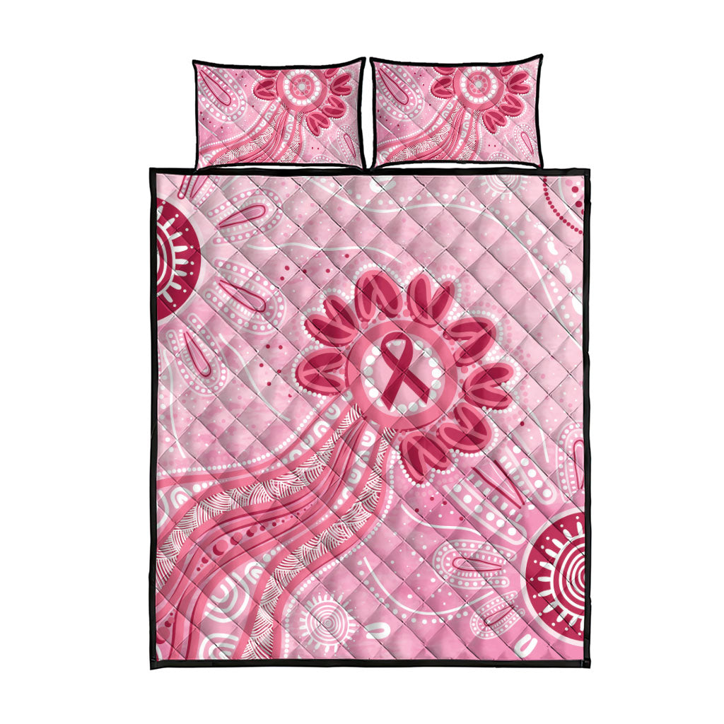 First Nation Aboriginal Dot Arts Quilt Bed Set Think Pink