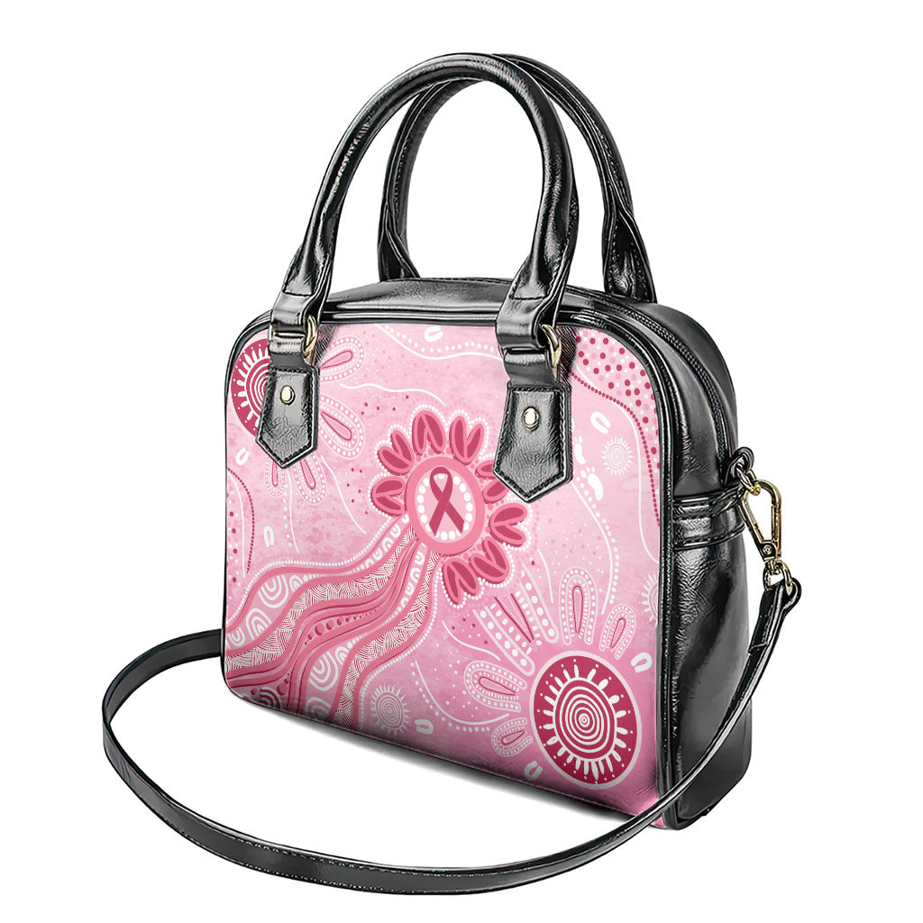First Nation Aboriginal Dot Arts Shoulder Handbag Think Pink