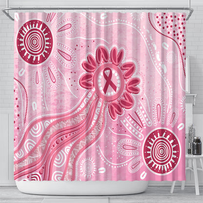 First Nation Aboriginal Dot Arts Shower Curtain Think Pink