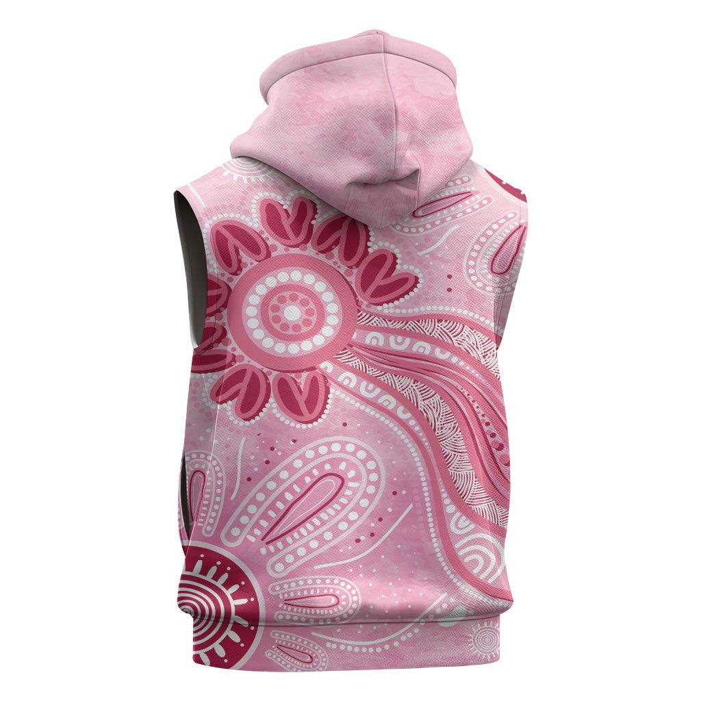First Nation Aboriginal Dot Arts Sleeveless Zip Hoodie Think Pink