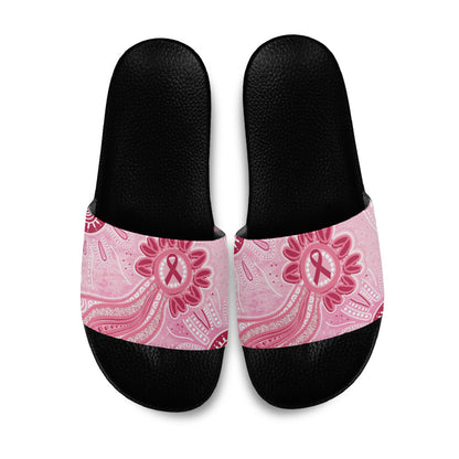 First Nation Aboriginal Dot Arts Slide Sandals Think Pink