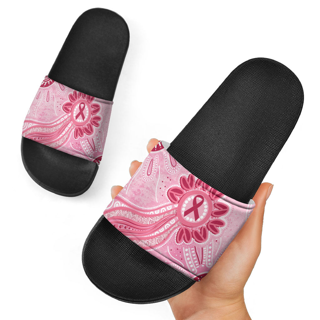First Nation Aboriginal Dot Arts Slide Sandals Think Pink