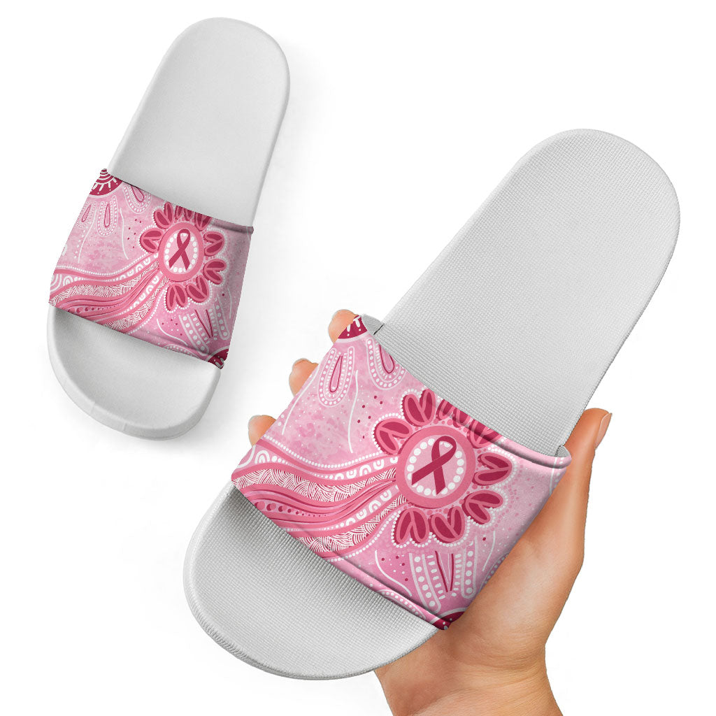 First Nation Aboriginal Dot Arts Slide Sandals Think Pink