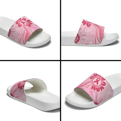 First Nation Aboriginal Dot Arts Slide Sandals Think Pink
