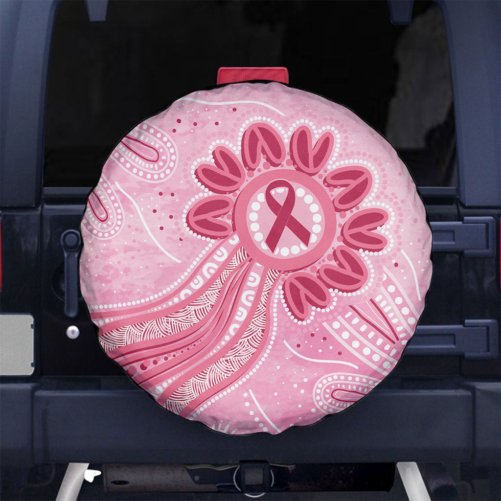 First Nation Aboriginal Dot Arts Spare Tire Cover Think Pink