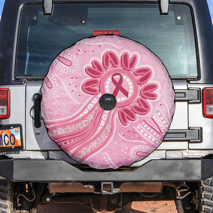 First Nation Aboriginal Dot Arts Spare Tire Cover Think Pink