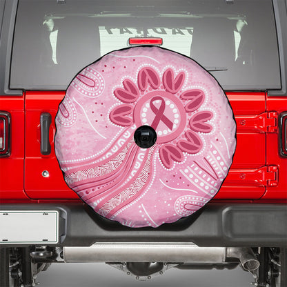 First Nation Aboriginal Dot Arts Spare Tire Cover Think Pink